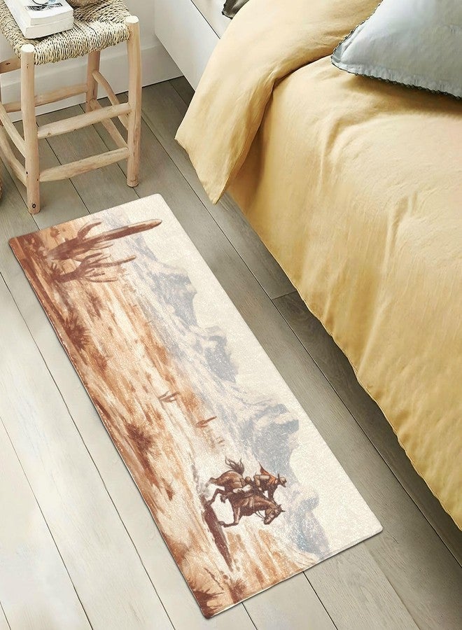 YETTASBIN Western Desert Cowboy Area Rug, Anti Fatigue Large Floor Mat, Soft Absorbent Washable Plush Carpet with Non-Slip Rubber Back for Entryway, Bedroom, Sink, Kitchen, Bathroom, 39 x 20 Inch - Image 5
