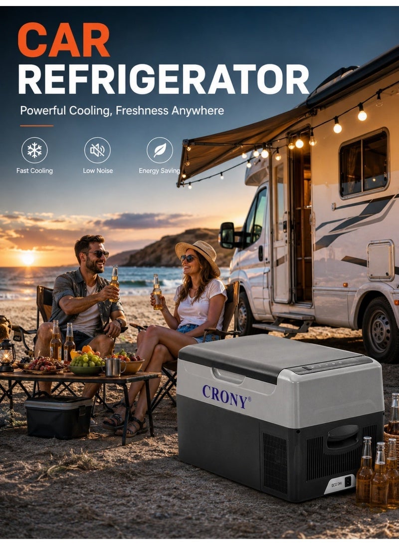 CRONY Car Refrigerator 22L/C22 Portable Refrigerator, Small Car Refrigerator, Freezer, Outdoor Refrigerator, 12V Compressor Refrigerator. Deep cooling to -20°C, suitable for food preservation/outdoor/home/travel/camping use. - Image 3