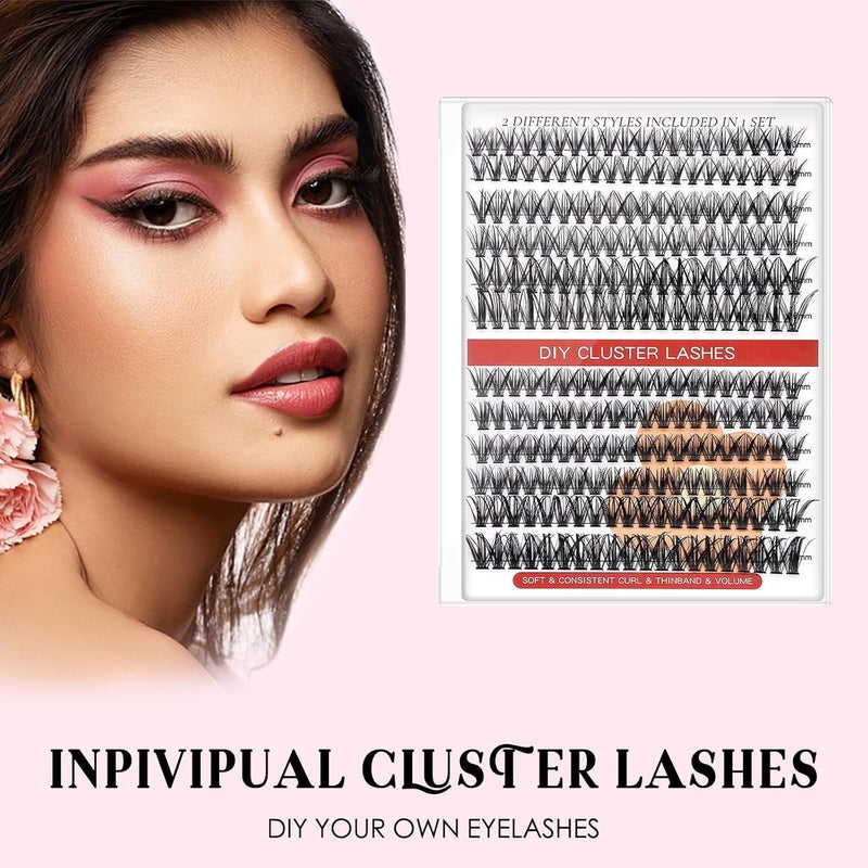 KASTWAVE Eyelash Extension, Individual Lashes Kit, Cluster Lashes, Natural Cluster Lashes, C Curl Faux Mink Eyelash Extensions - Image 2