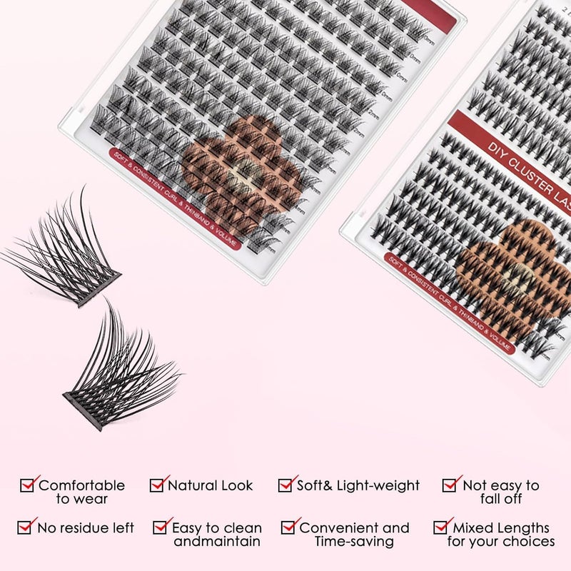 KASTWAVE Eyelash Extension, Individual Lashes Kit, Cluster Lashes, Natural Cluster Lashes, C Curl Faux Mink Eyelash Extensions - Image 4