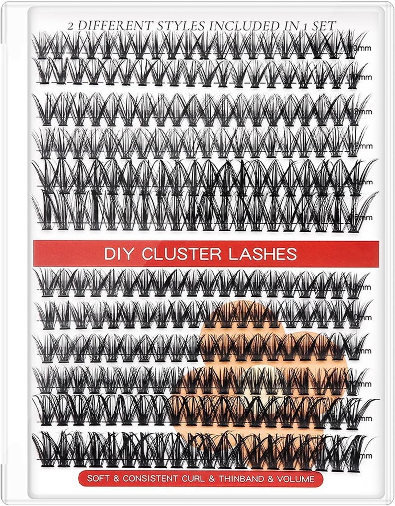 KASTWAVE Eyelash Extension, Individual Lashes Kit, Cluster Lashes, Natural Cluster Lashes, C Curl Faux Mink Eyelash Extensions - Image 1