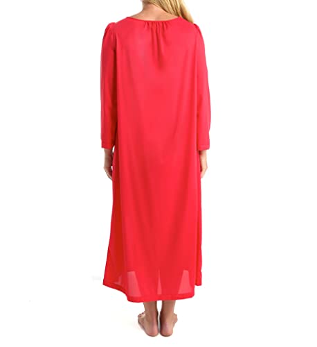 Shadowline Women's Plus-Size Petals 53 Inch Long Sleeve Long Gown, Sapphire, 2X - Image 4
