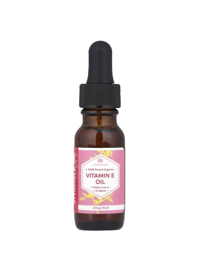 Leven Rose Leven Rose, 100% Pure & Organic Vitamin E Oil, 0.5 fl oz (15 ml)  - Image 1