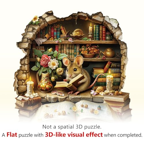 WOODBESTS Wooden Puzzles for Adults Scholar Mouse Wooden Jigsaw Puzzle for Adults Unique Animal Shape Wood Puzzles Adult Xmas Birthday Gifts for Puzzles Lovers 280 pcs L 134 130in - Image 5