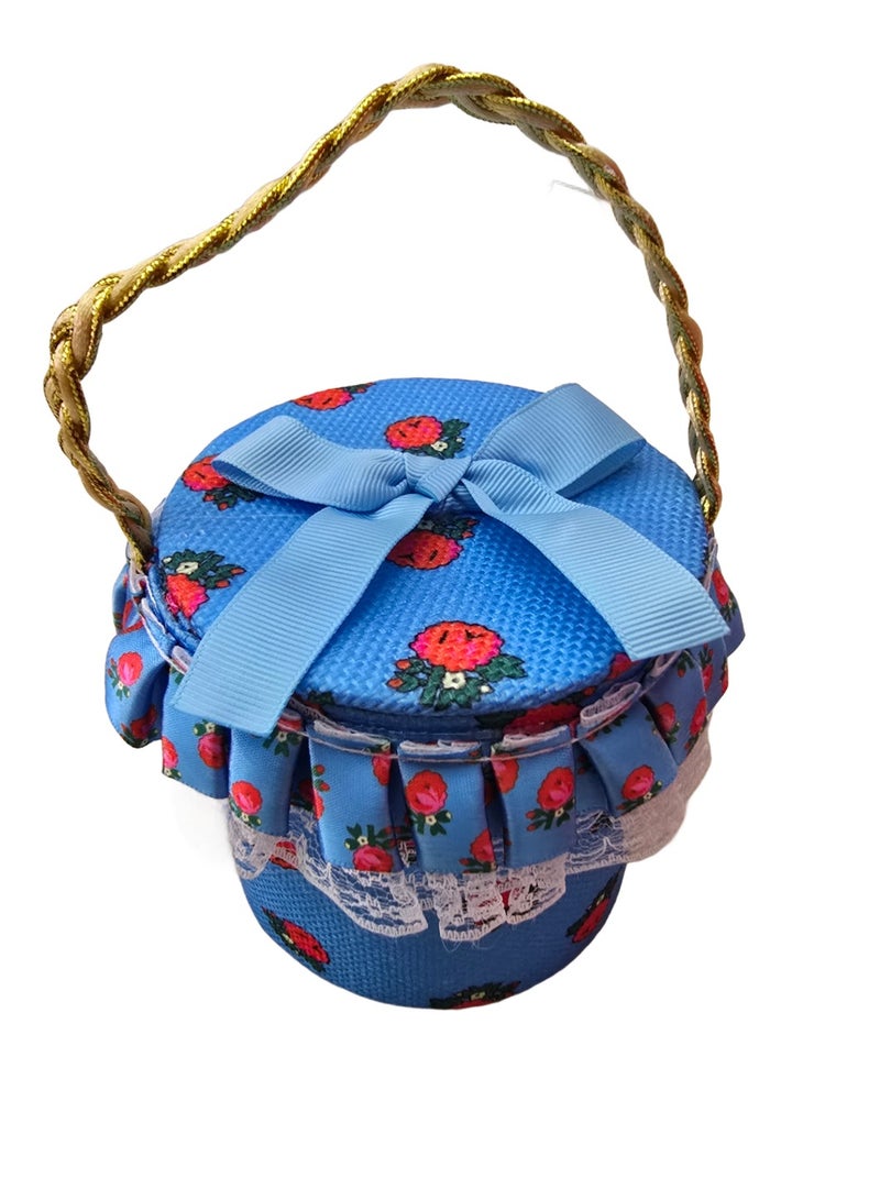 علبة حقّ الليلة التراثية الأنيقة – اللون الأزرق - Image 1