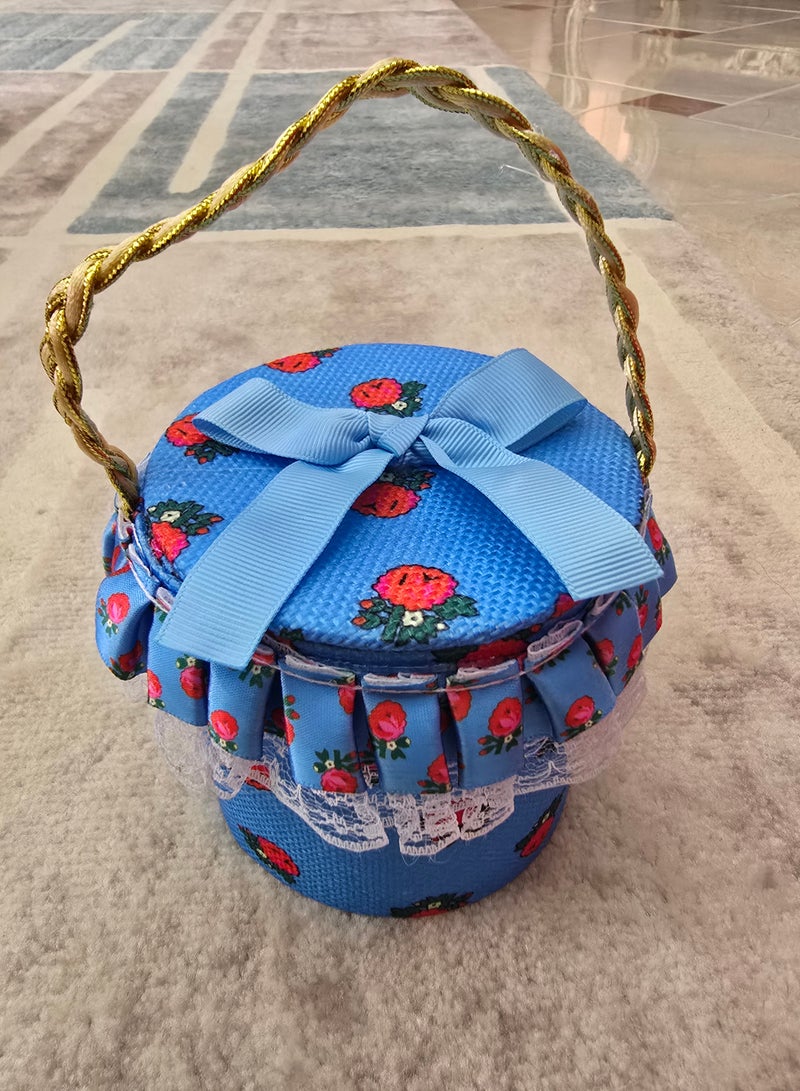 علبة حقّ الليلة التراثية الأنيقة – اللون الأزرق - Image 2