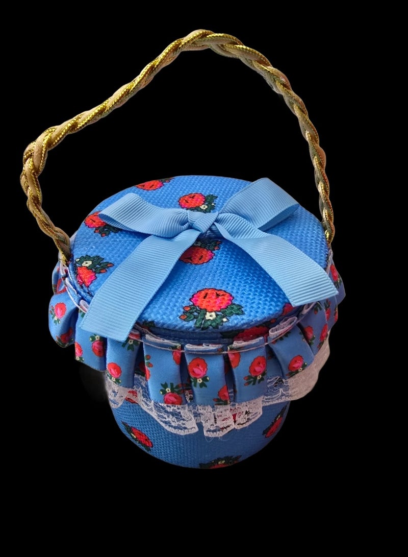 علبة حقّ الليلة التراثية الأنيقة – اللون الأزرق - Image 3