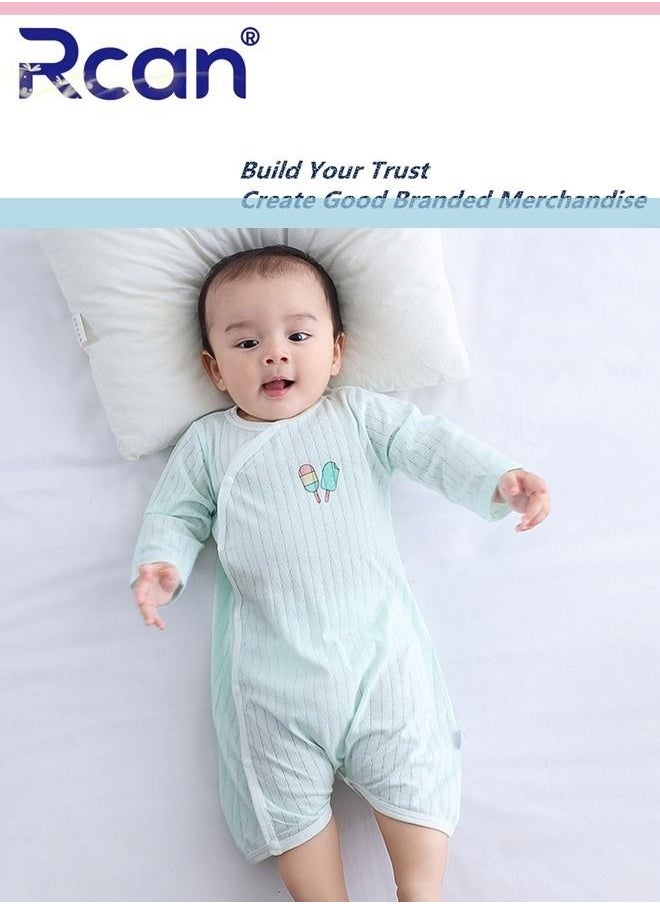 Rcan Baby Cotton Onesie Bodysuit, Newborn Long Sleeve Bodysuit, Loose and Soft One-Piece Crawler Suit for Baby Unisex  - Image 1