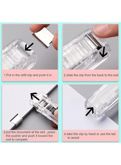 erorex Portable Stapler 2 Pcs With 100 Pcs Binder Clips Multifunction Paper Storage Artifact Creative Free Of Punching File Binding Clamp Mini Handheld Binder Snack Sealing Binding Clip  - Image 3