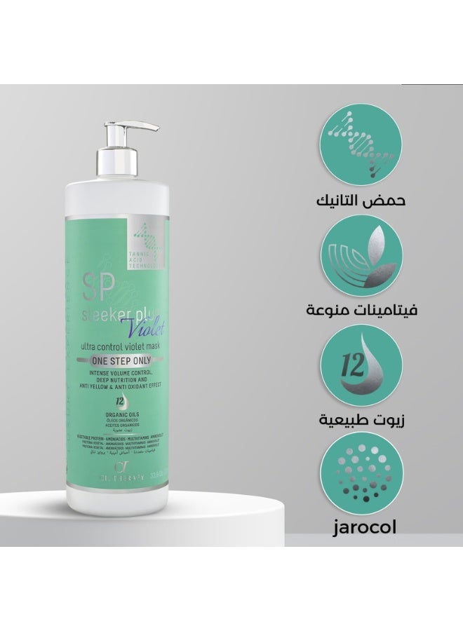 أس بي بروتين الشعر البرازيلي سليكر بلاس فيوليت – للشعر الأشقر والمصبوغ – 1000 مل - Image 5