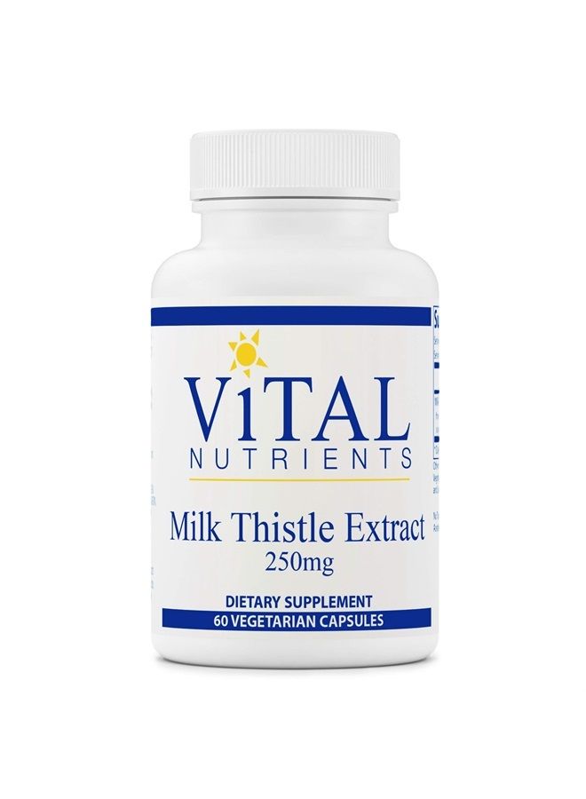 Vital Nutrients Milk Thistle Extract - Supports Healthy Liver Function and Detoxification - 60 Vegetarian Capsules per Bottle - 250 mg - Image 1