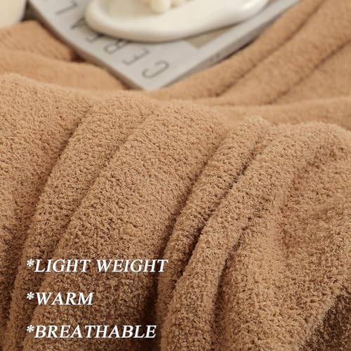 bearberry Super Soft Fluffy Throw Blanket Lightweight Cozy Warm Throw Blankets for Couch Bed Sofa All Season (Camel, 50”x60”) - Image 4