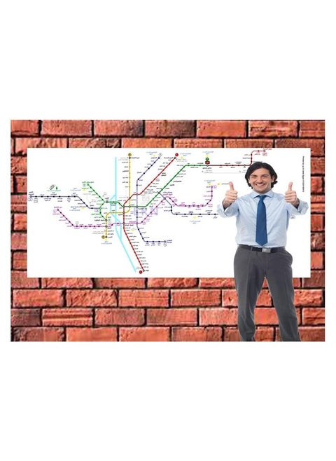 New subway map printed on large 90cm x 200cm premium paper! This new map includes all metro stations and lines in Egypt
