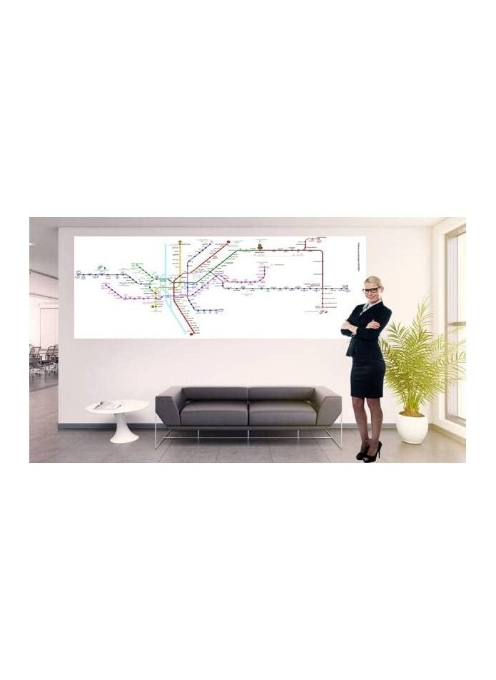 New subway map printed on large 90cm x 200cm premium paper! This new map includes all metro stations and lines in Egypt