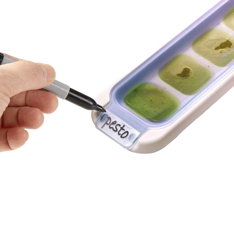 Prepworks Freezer Pods 2 Tablespoon Reusable Food Storage Tray Containers, Set of 2, Blue/White - Image 4