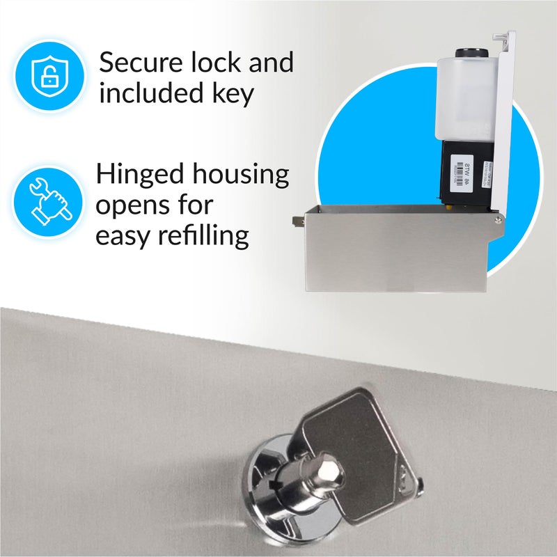 Bobrick B-2012 Automatic Wall-Mounted Liquid Soap Dispenser  Stainless Steel  30 Fl Oz Capacity - Image 2