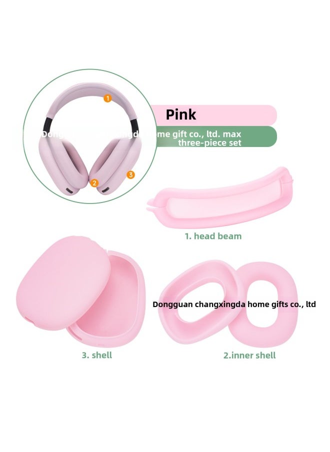 Generic - Suitable For Airpods Max Headset Bluetooth Headset Protective Cover For AppleSilicone Head Beam Ear Cap Set Three-piece Set-Color:Light Blue Three-piece Set-Model:Airpods Max Head Beam Sleeve + Shell + Inner Shell Suit - Image 1