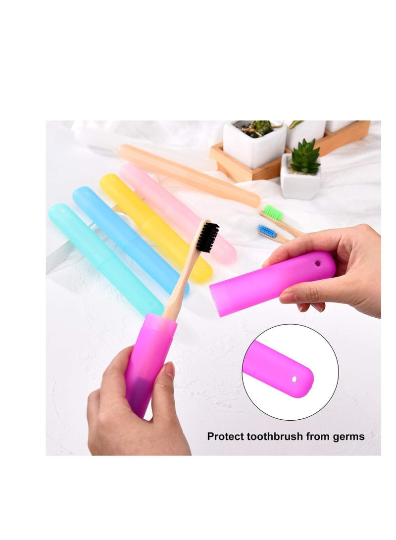 Travel Toothbrush Case, Portable Plastic Toothbrush Box in Assorted Colors, Travel Toothbrush Holder, Storage Cover (7 Pack) - Image 4