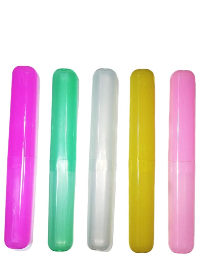 Travel Toothbrush Case, Portable Plastic Toothbrush Box in Assorted Colors, Travel Toothbrush Holder, Storage Cover (7 Pack) - Image 2