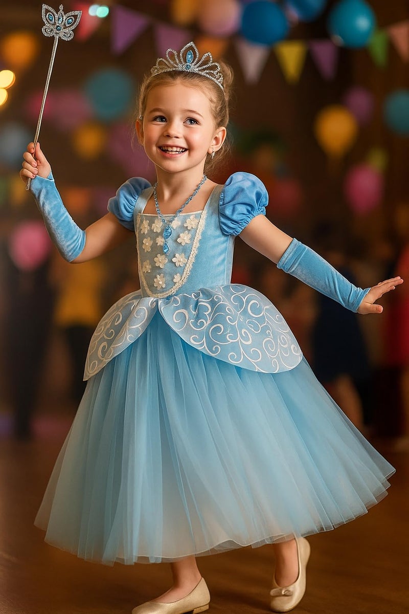 CQDY Girls Princess Dress Fancy Costume Role Play Ball Gown Halloween Party Dress up With accessories - Image 5