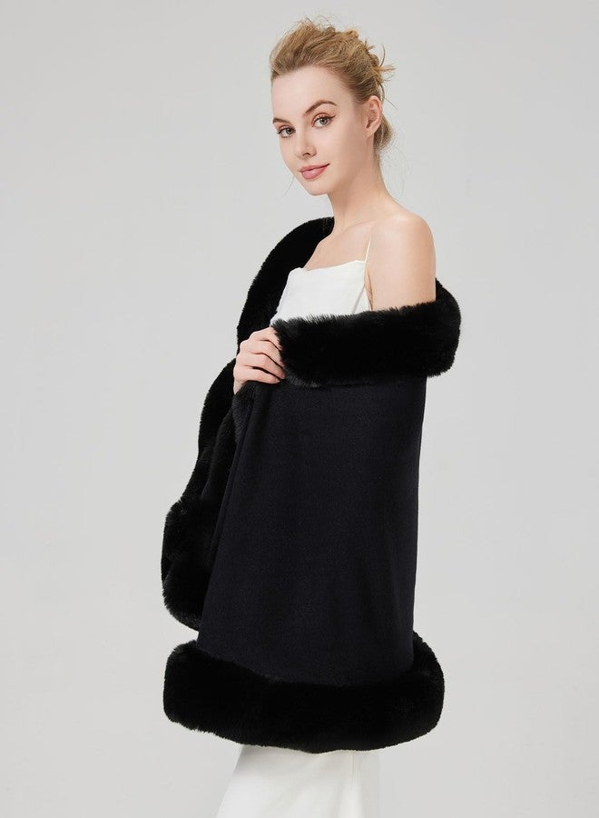 BEAUTELICATE Faux Fur Wrap Shawl Stole Women Wedding Bridal Evening Shawl Ladies Stole Winter Evening Party - Image 4