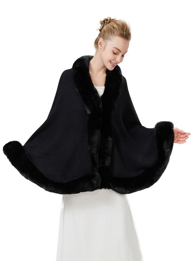 BEAUTELICATE Faux Fur Wrap Shawl Stole Women Wedding Bridal Evening Shawl Ladies Stole Winter Evening Party - Image 1