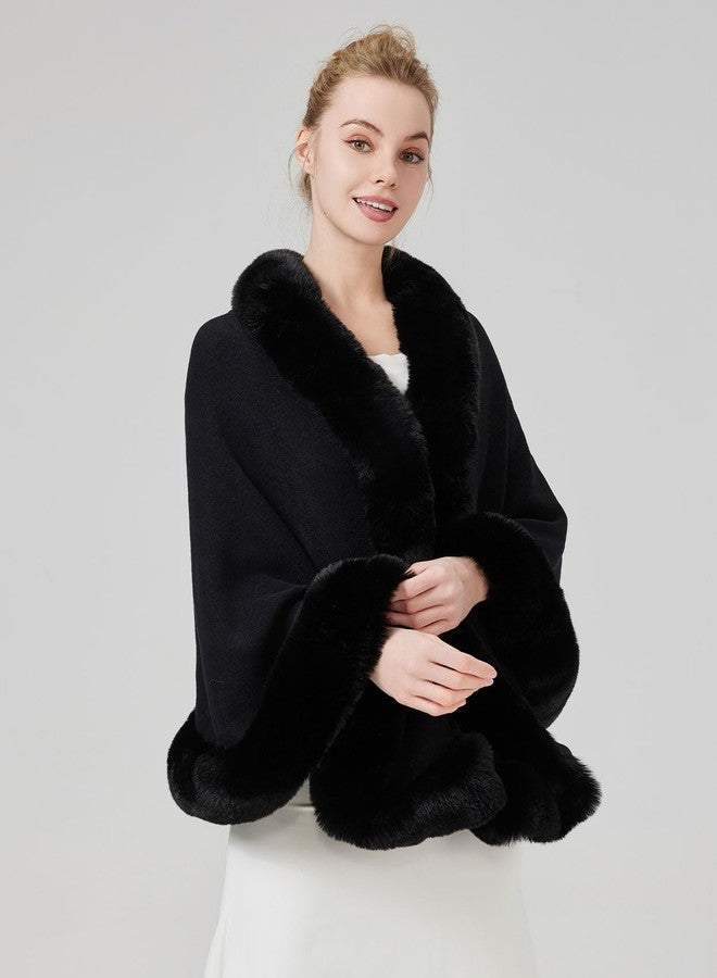 BEAUTELICATE Faux Fur Wrap Shawl Stole Women Wedding Bridal Evening Shawl Ladies Stole Winter Evening Party - Image 3