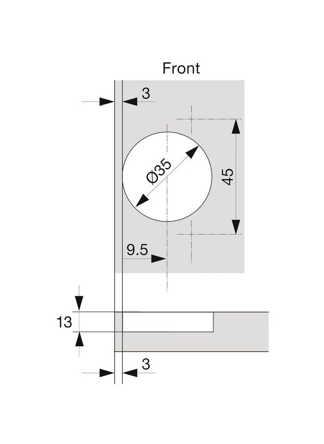 Blum Blum 110 Degrees Screw On Self Closing Compact 33 Hinge Pack of 8  - Image 2