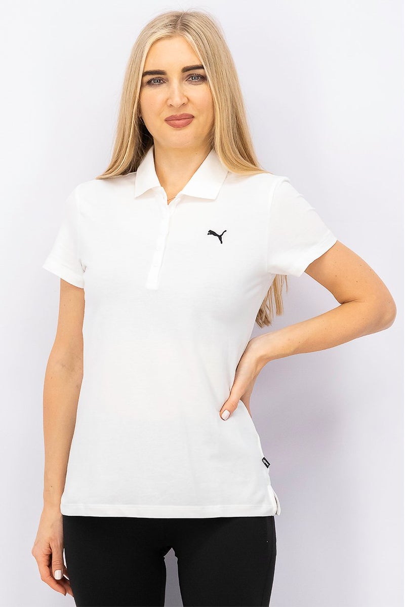 PUMA Women Sports Fit Short Sleeve Polo Shirt, White  - Image 1