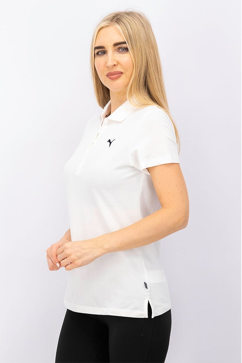 PUMA Women Sports Fit Short Sleeve Polo Shirt, White  - Image 3