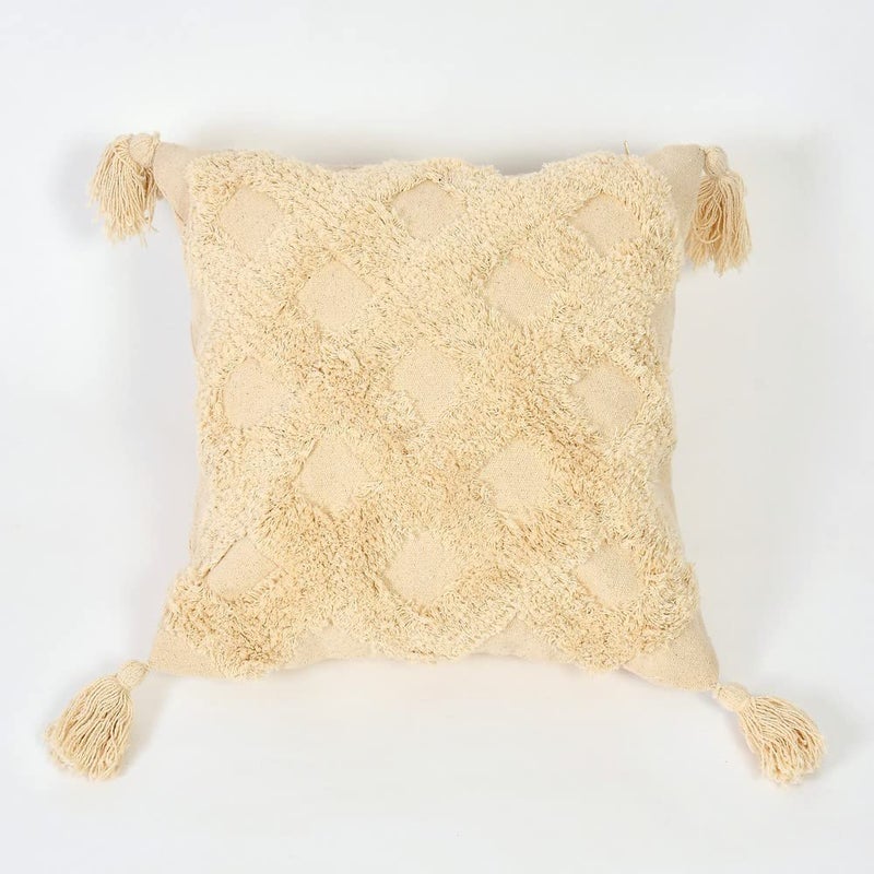 pepme pepme Criss Cross Tufted Cushion Cover OffWhite 16x16 inches  - Image 2