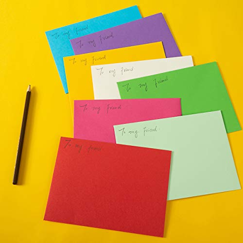 Toperd 50 Pack A7 Colorful 5x7 Invitation Envelopes with Gold Stickers for 5x7 Cards, Birthday, Weddings, Graduations, Greeting Cards, Baby Shower 5.24 x 7.24 Inches (Multicolor) - Image 4