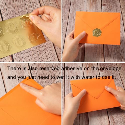 Toperd 50 Pack A7 Colorful 5x7 Invitation Envelopes with Gold Stickers for 5x7 Cards, Birthday, Weddings, Graduations, Greeting Cards, Baby Shower 5.24 x 7.24 Inches (Multicolor) - Image 3