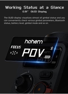 هوهم مجموعة أدوات تثبيت جيمبال للهواتف الذكية Hohem iSteady M6 - تتبع الذكاء الاصطناعي ثلاثي المحاور، ضوء تعبئة مغناطيسي، شاشة OLED 0.91 بوصة، حمولة 400 جرام، متوافقة مع iPhone وAndroid، طراز 2023 المُحسن  - Image 4
