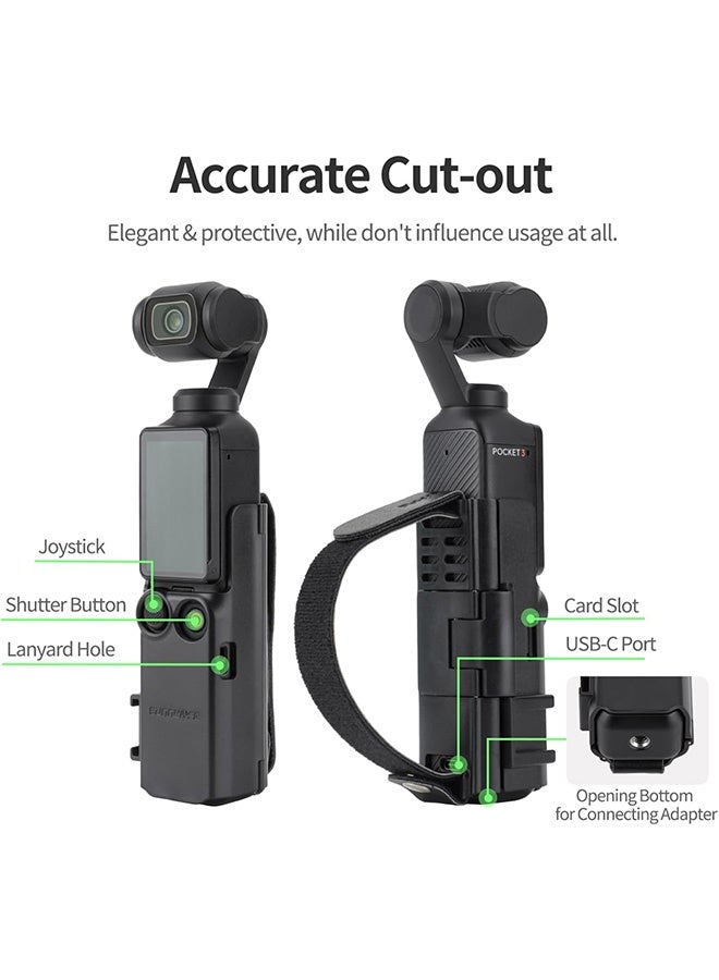 Photon The magnetic suction cup holder and DJI Protective Bag Lanyard are compatible with DJI Osmo Pocket 3 and Pocket3, and are adjustable for desktop, handheld, and more (Black) - Image 3
