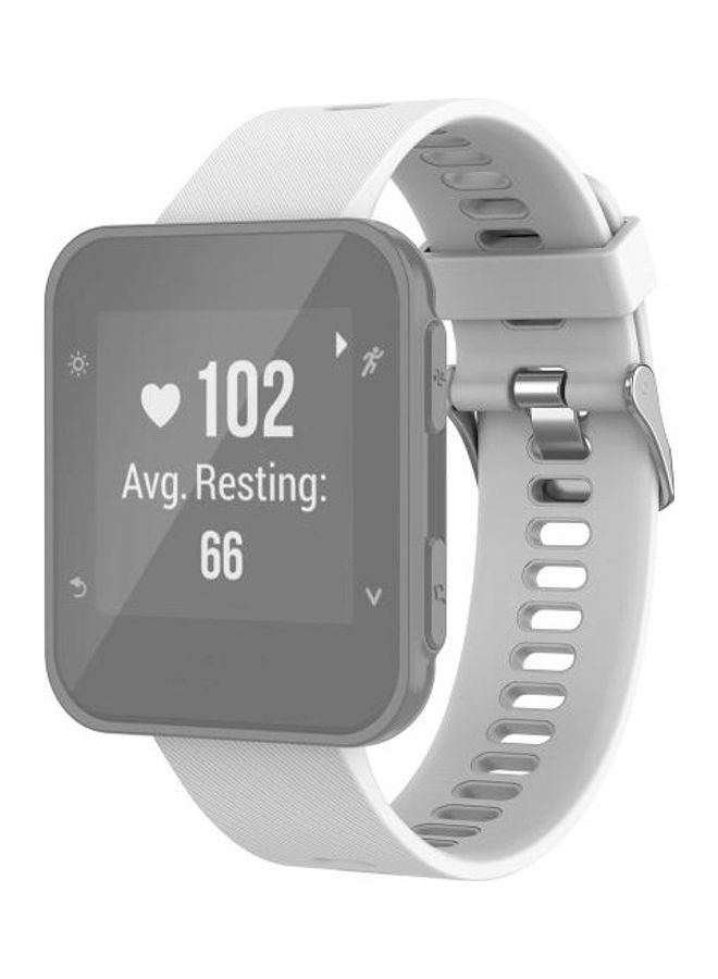 NIBEMINENT Silicone Wrist Strap For Garmin ForeAthlete 35J / Forerunner White - Image 1