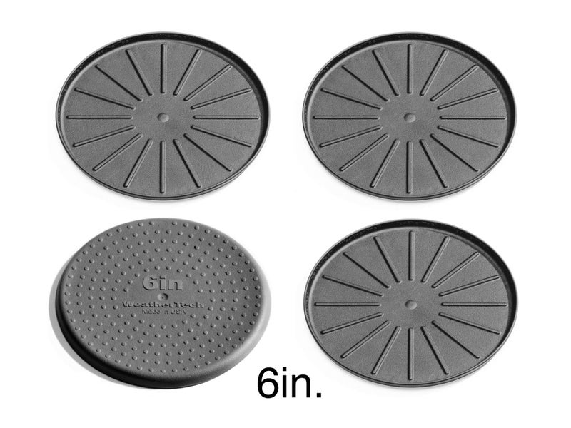 WeatherTech 6"" Drink Coasters for Home Surfaces  Anti-Skid  No-Slip knibs - Set of 4  Black - (8A6CSTBK) - Image 2