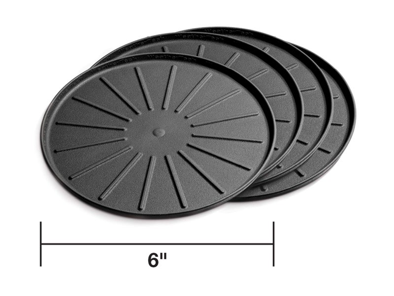 WeatherTech 6"" Drink Coasters for Home Surfaces  Anti-Skid  No-Slip knibs - Set of 4  Black - (8A6CSTBK) - Image 3