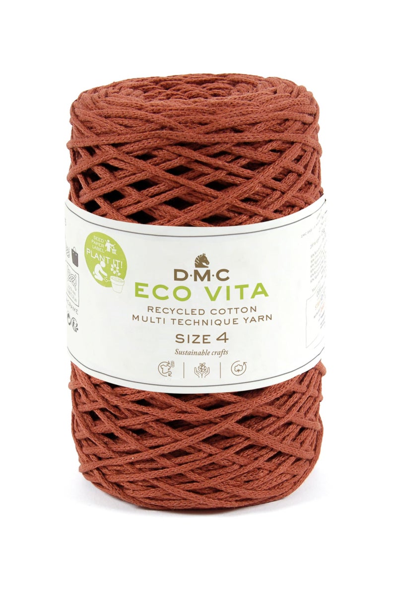 DMC Eco Vita 4 Burnt Orange Crochet Knitting Macrame Yarn 250g