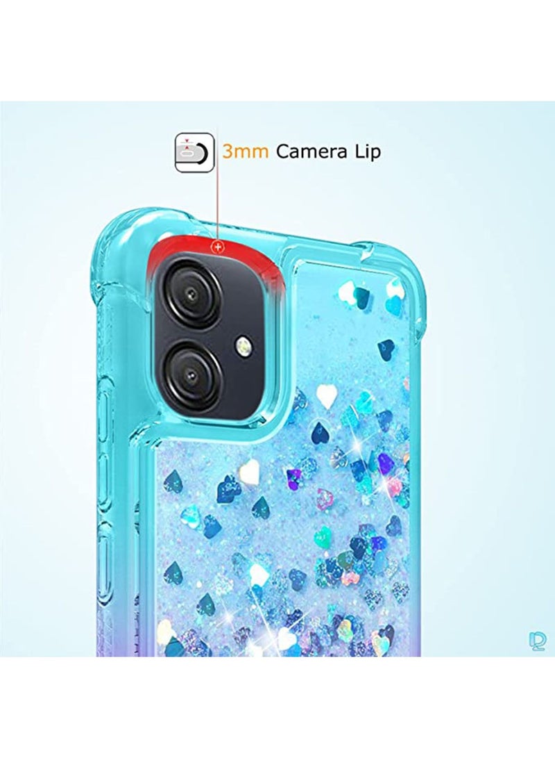Samsung A04E Case Cover with Scratch-Resistant Shock-Absorbing Protector Women Girls Cute Clear Glitter Flowing Quicksand Reinforced Corners Soft TPU Phone Protection for Samsung Galaxy A04E - Image 2