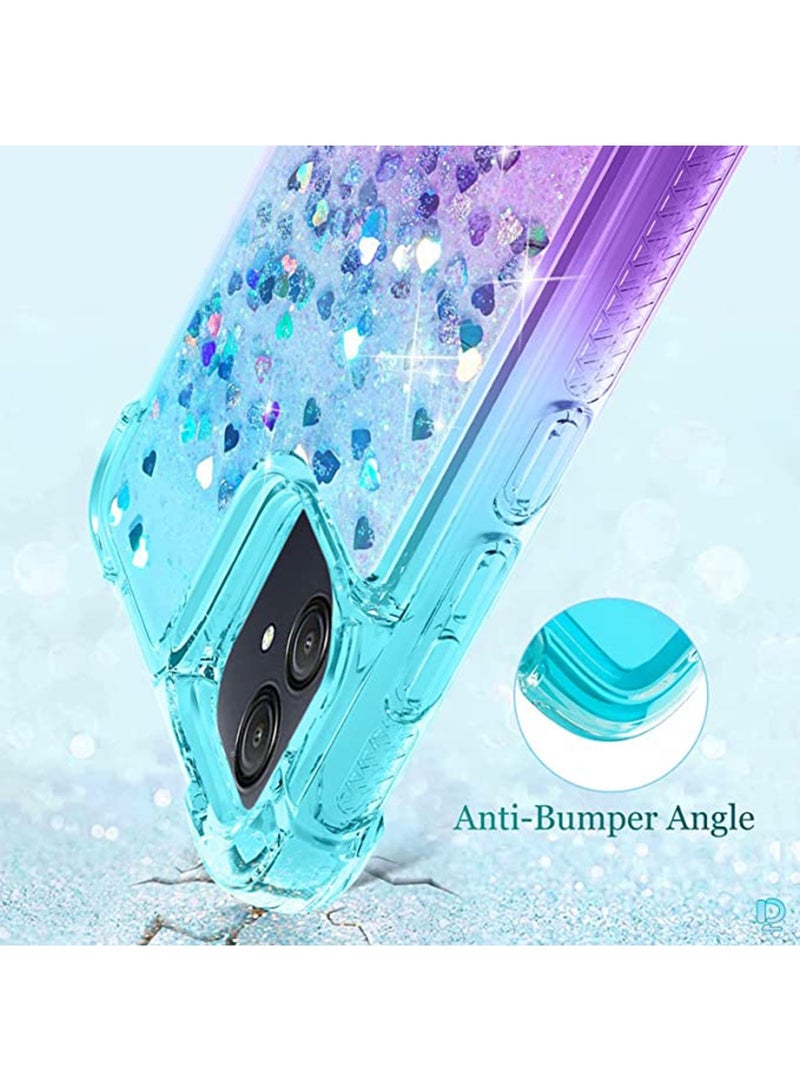 Samsung A04E Case Cover with Scratch-Resistant Shock-Absorbing Protector Women Girls Cute Clear Glitter Flowing Quicksand Reinforced Corners Soft TPU Phone Protection for Samsung Galaxy A04E - Image 4