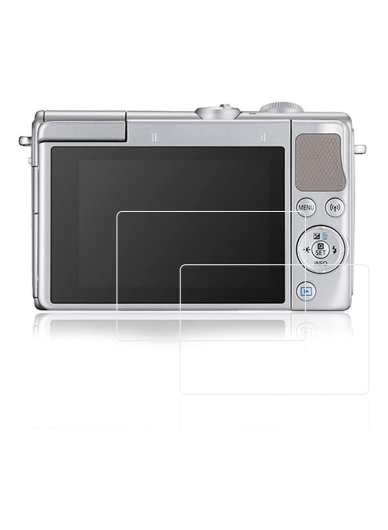 حماية شاشة من قطعتين متوافقة مع كاميرات كانون EOS M50 M100 M6 / M6 Mark II 200D، زجاج مقسّى فائق النحافة ومقاوم لبصمات الأصابع والخدوش، صلابة 9H وحواف دائرية 2.5D. - Image 1