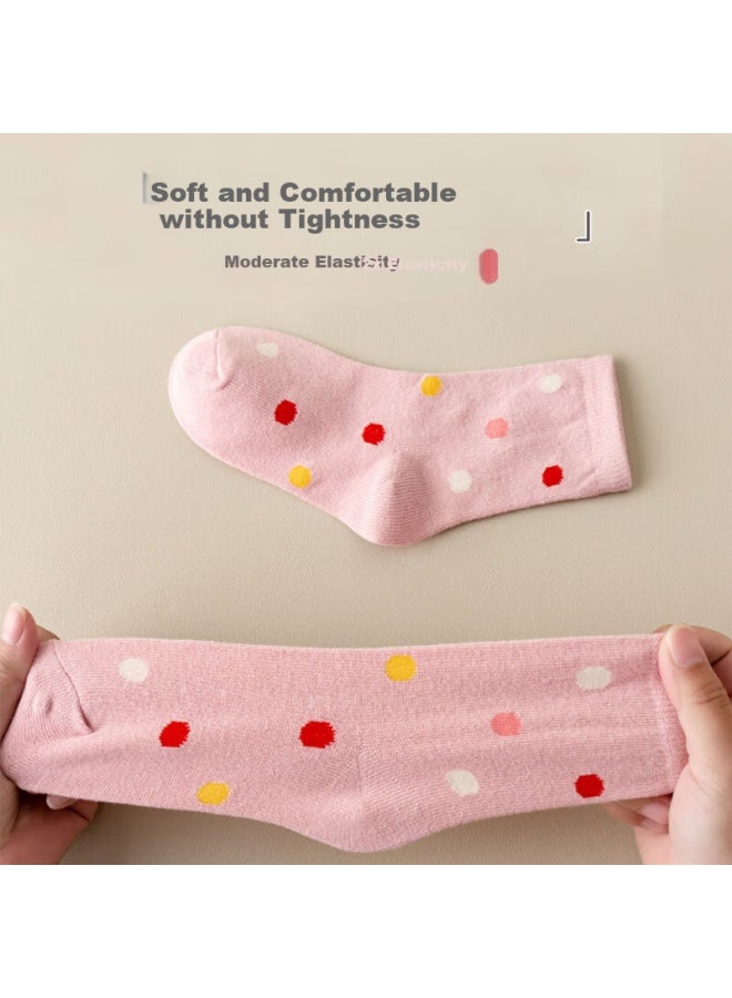Cotton Thirteen Girls' Socks Spring And Autumn Mid-tube Socks Girls' Cute Girls' Medium And Large Children's Tidechildren's Long Socks - Image 3