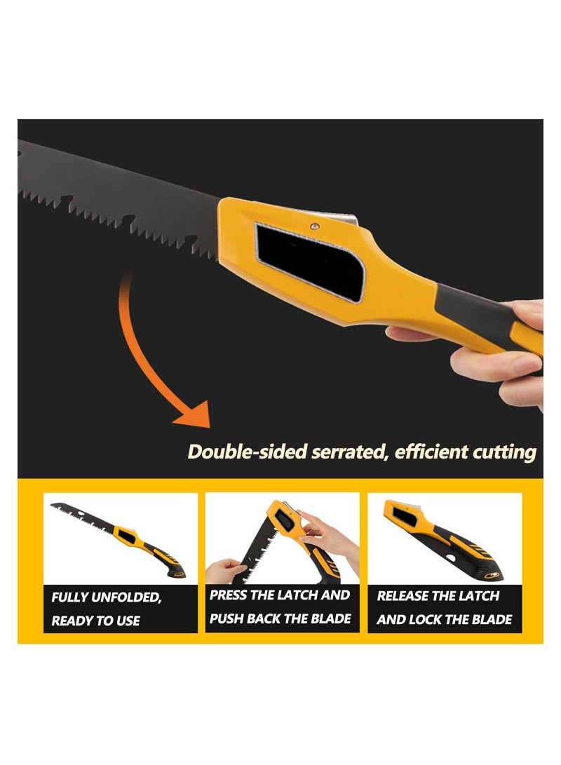 SOLARAE Folding Saw 20 inches Pruning Saw Extra Long Blade Dry Wood Cutting Hand Saw with Hard Teeth Portable Foldable Ourdoor Survival Handsaw for Wood Garden Camping - Image 4
