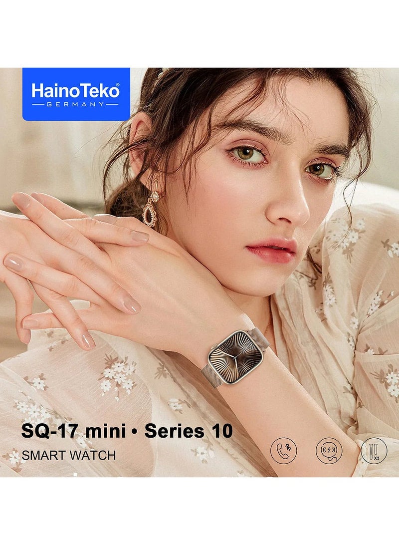 Haino Teko HainoTeko SQ-17 Mini Smart Watch AMOLED Display with 3 Interchangeable Straps Designed for Ladies Pink - Image 4