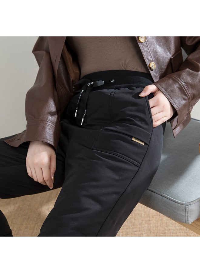 WINTER New Down Pants Women's Outer Wear High Waist Slimming Boots Pants Warm Casual Pants Khaki Duck Down Cotton Pants - Image 4