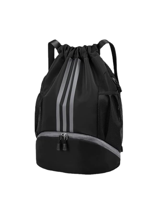 PROMASS Bag Backpack, Water-Resistant Sports Gym Sack Bag, Lightweight Training Gym sack String Bag with Waterproof Zipper Pocket and Water Bottle Holder, for Women Men Kid Student  - Image 1