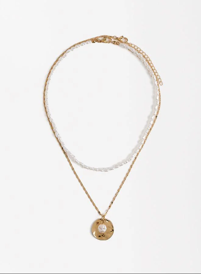 بارفوا عقد مزين بقلادة ولآلئ