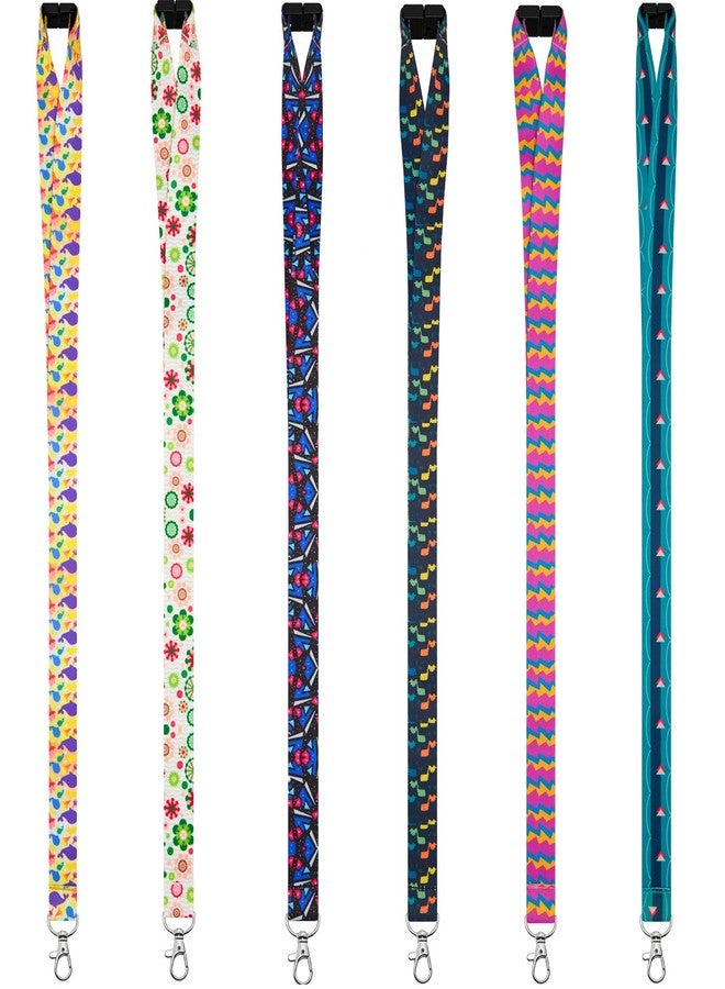 YOUOWO 6 Pack Lanyards For ID Badges Holder Cruise Cute Keys Kids Women Hall Pass Card Holder Ship Card,Breakaway Safety Office Neck Printed Lanyard With Patterns - Image 2