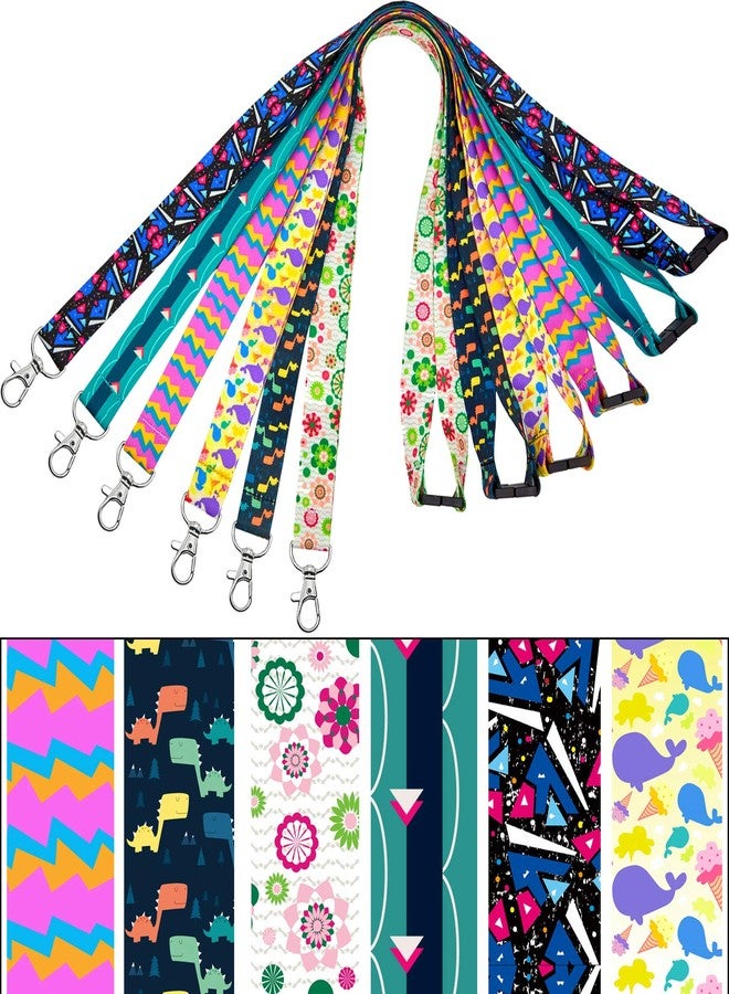 YOUOWO 6 Pack Lanyards For ID Badges Holder Cruise Cute Keys Kids Women Hall Pass Card Holder Ship Card,Breakaway Safety Office Neck Printed Lanyard With Patterns - Image 3